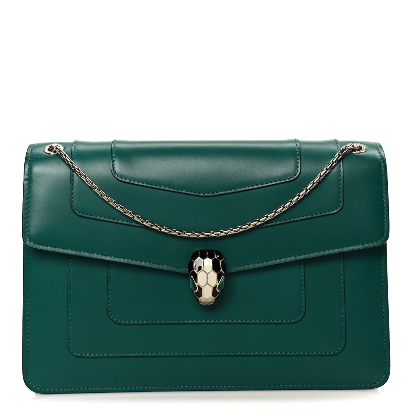 Calfskin Serpenti Forever Shoulder Bag Emerald Green