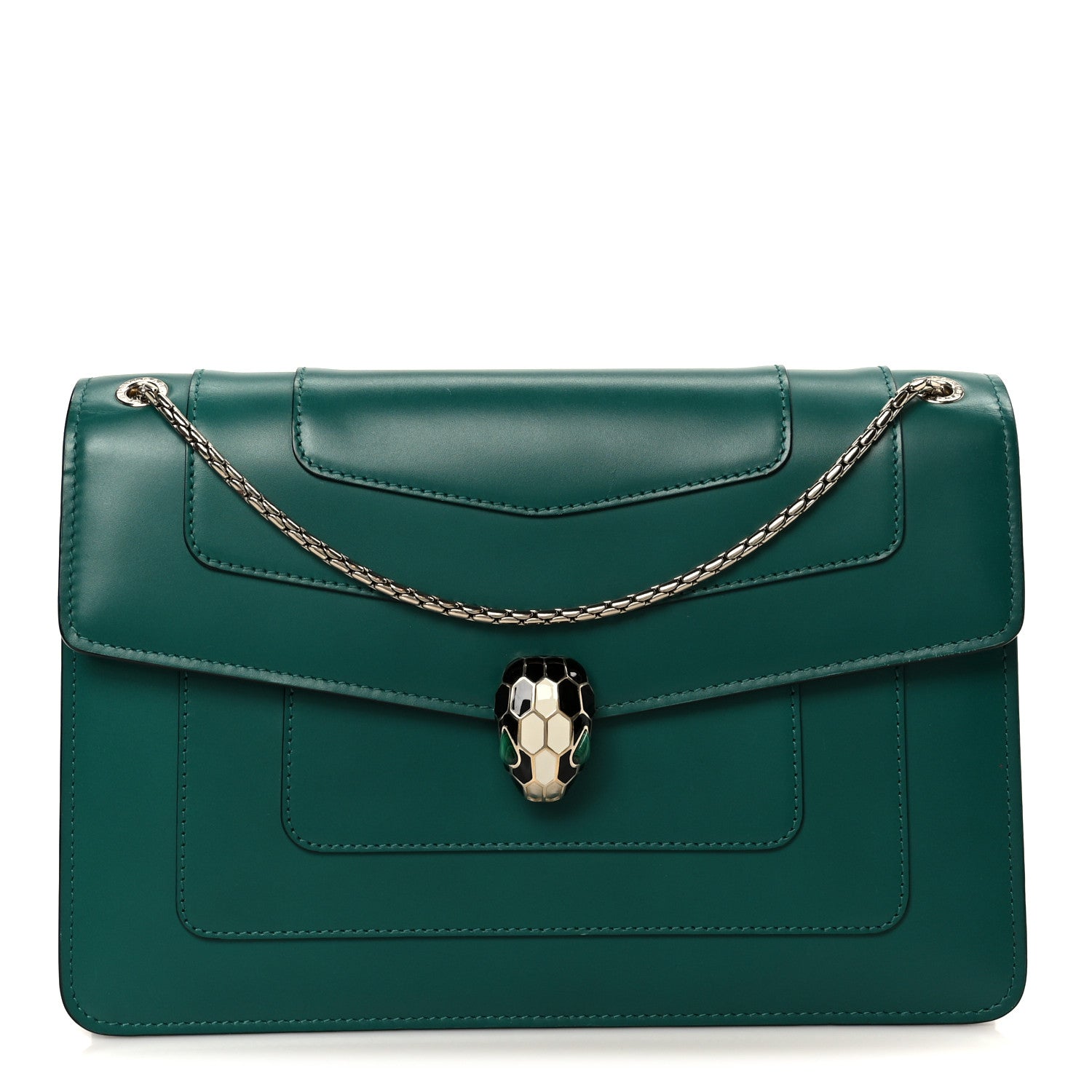 Bulgari Calfskin Serpenti Forever Shoulder Bag Emerald Green 1 of 11