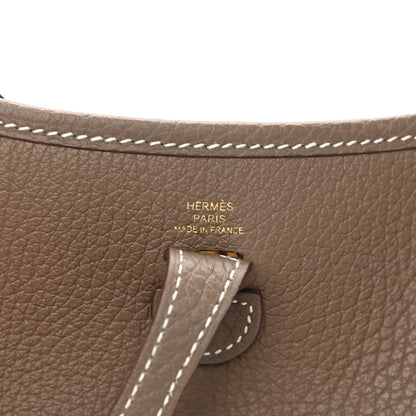 Hermes Taurillon Clemence Amazone Evelyne TPM Etoupe Bleu Indigo 6 of 11