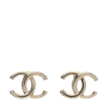 Chanel Metal Baguette Crystal CC Earrings Gold 1 of 6
