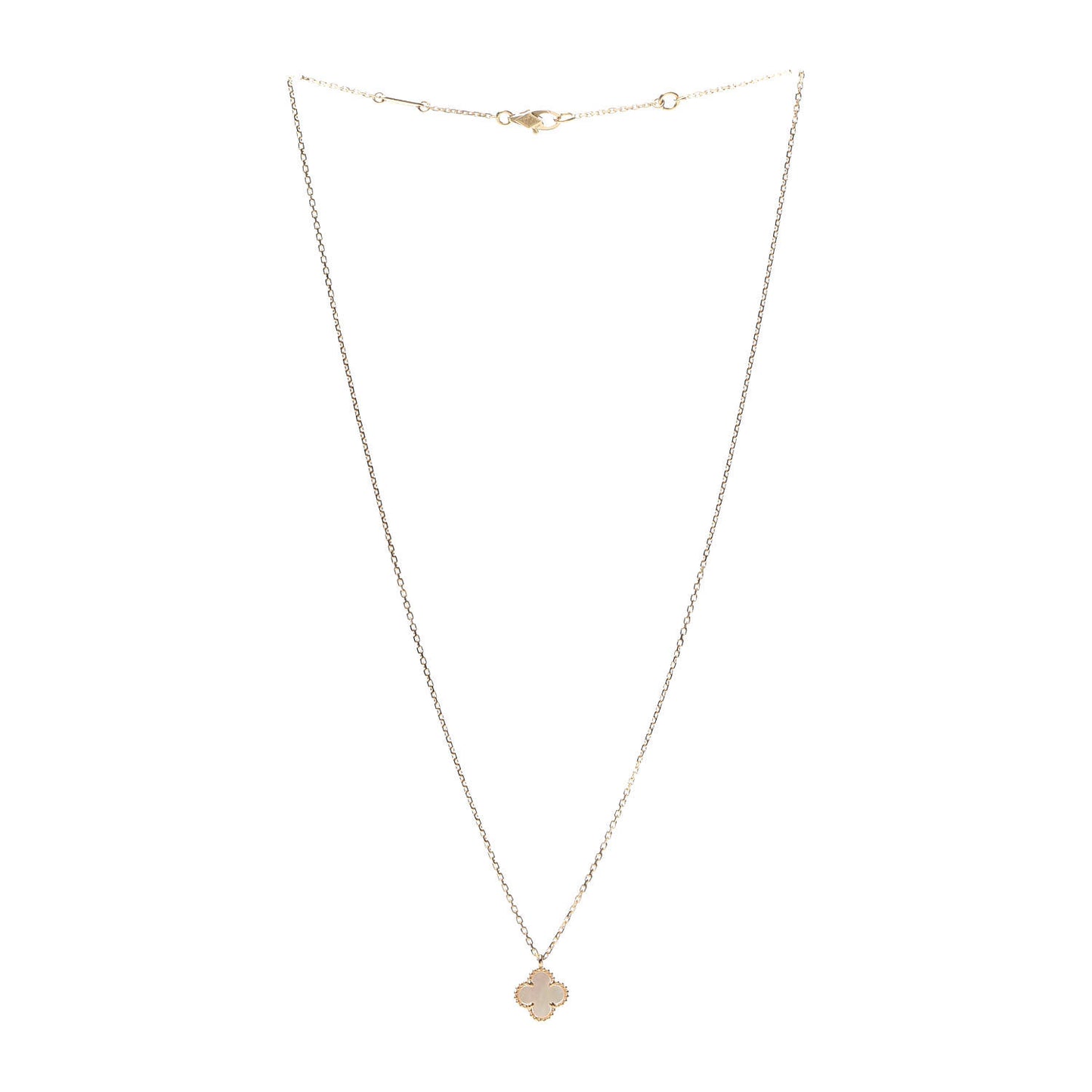 18K Yellow Gold Mother of Pearl Sweet Alhambra Pendant Necklace