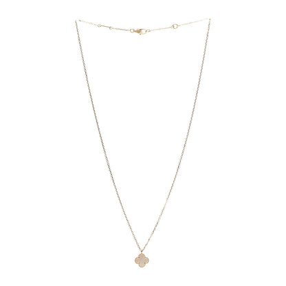 Van Cleef & Arpels 18K Yellow Gold Mother of Pearl Sweet Alhambra Pendant Necklace 3 of 7