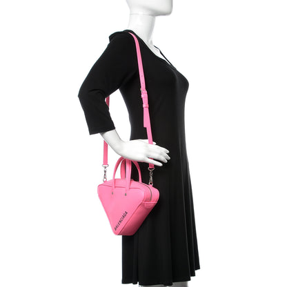 Balenciaga Shiny Day Calfskin XS Triangle Duffle Acid Pink Black 2 of 14