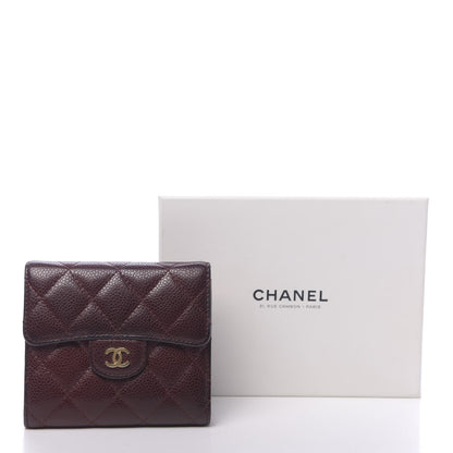 Chanel Caviar Quilted Compact Flap Wallet Burgundy 12 of 12