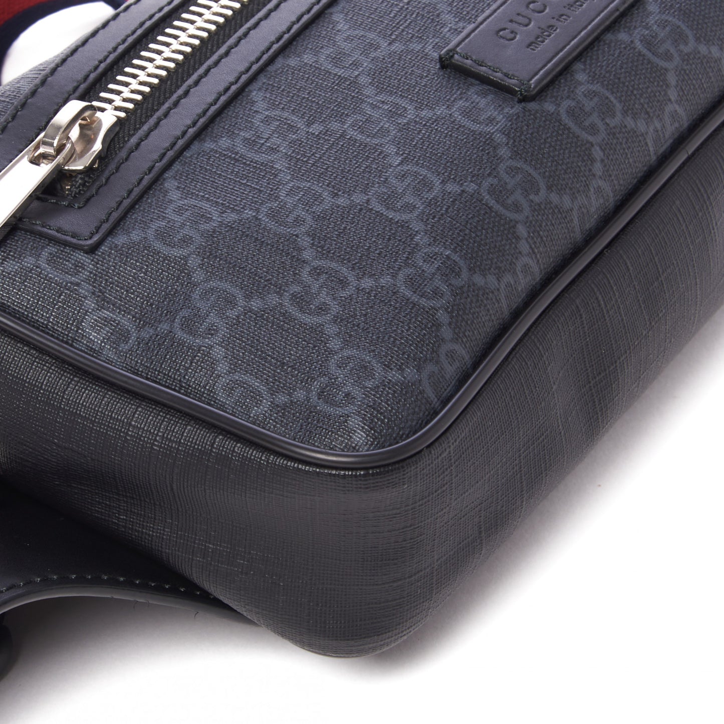 Soft GG Supreme Monogram Web Belt Bag Black Grey