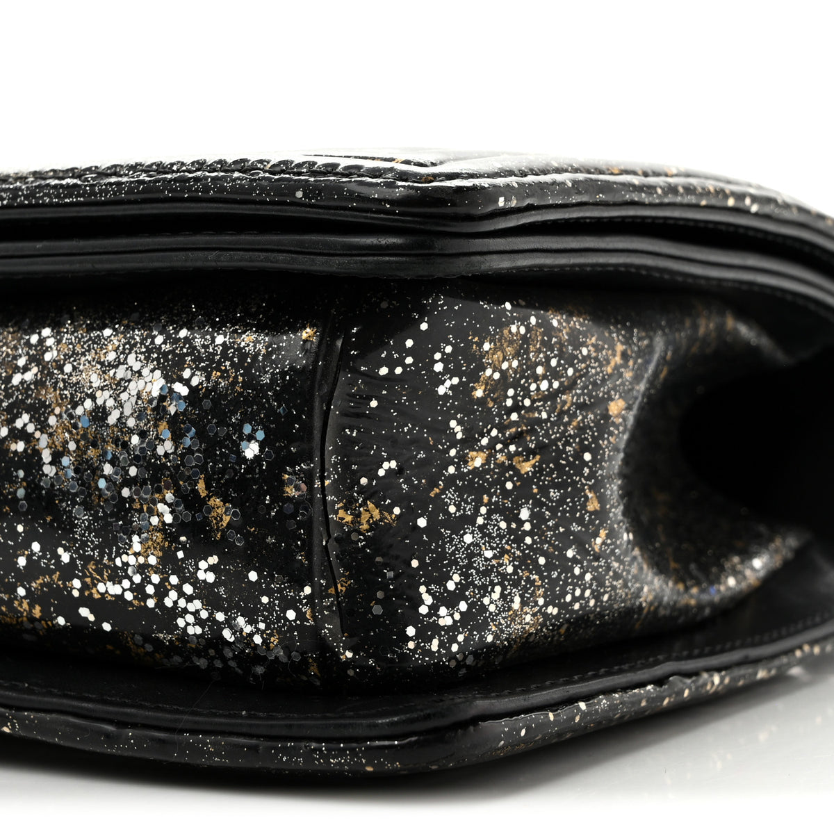 Chanel Glitter Glazed Calfskin Medium Boy Flap Black 10 of 15
