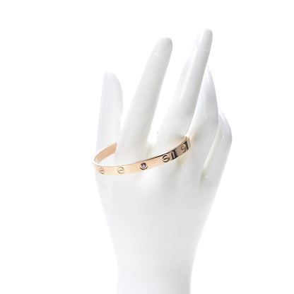 Cartier 18K Pink Gold Pink Sapphire LOVE Cuff Bracelet 17 2 of 5