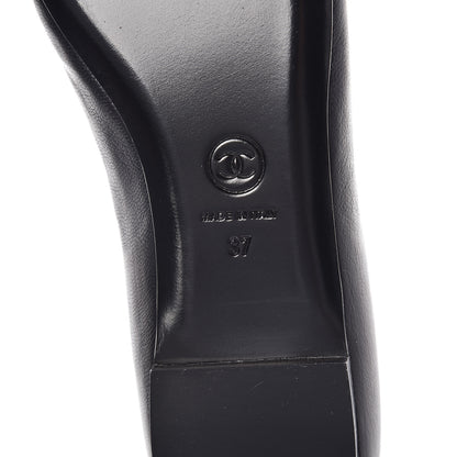 Chanel Lambskin Camellia Mocassin Loafers 37 Dark Grey 6 of 9