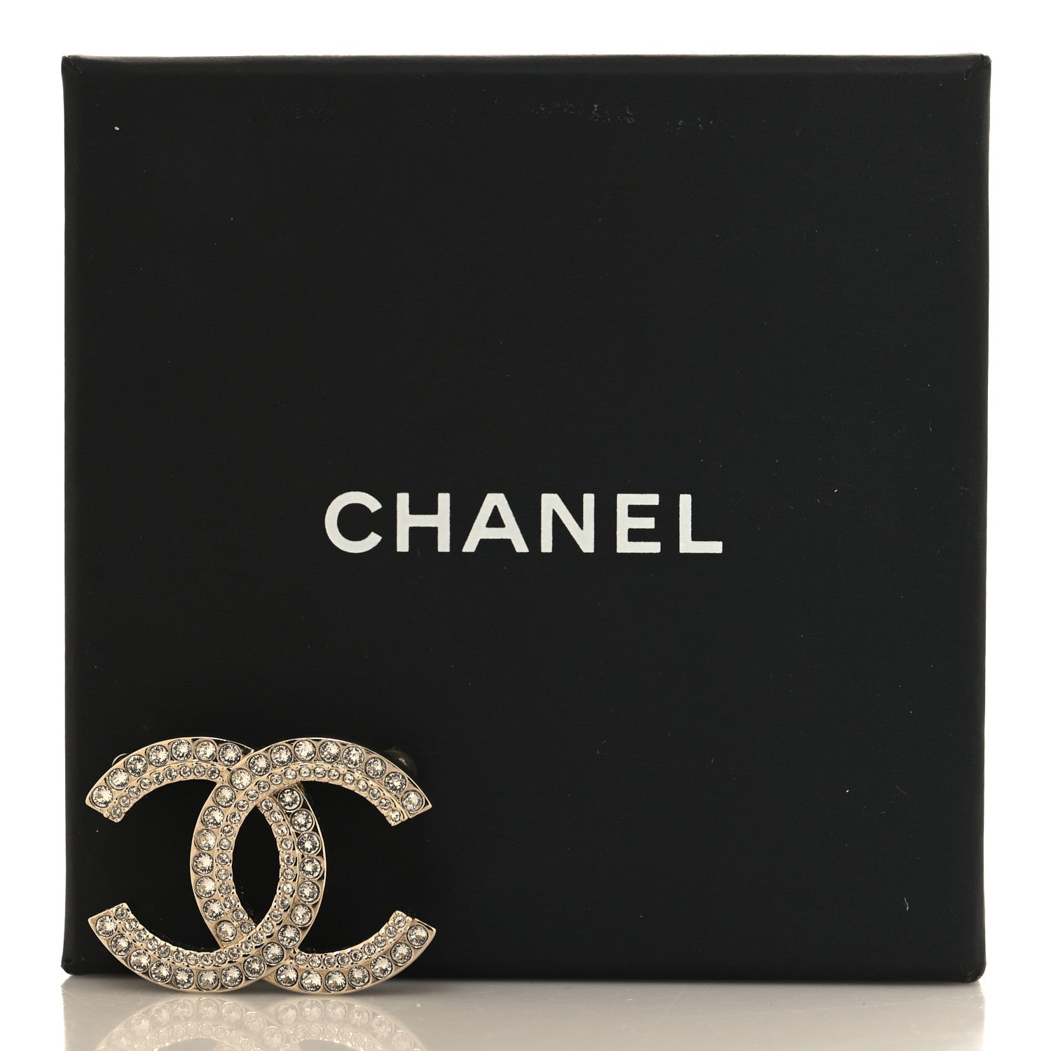 Chanel Metal Crystal CC Brooch Silver 4 of 4