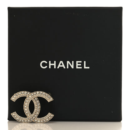 Chanel Metal Crystal CC Brooch Silver 4 of 4