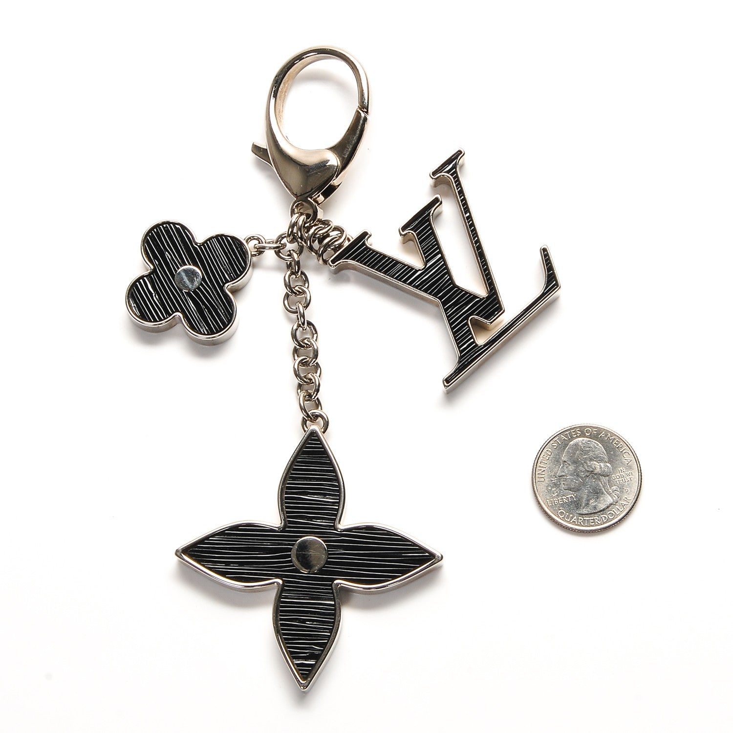 Louis Vuitton Fleur d'Epi Bag Charm Black 3 of 5