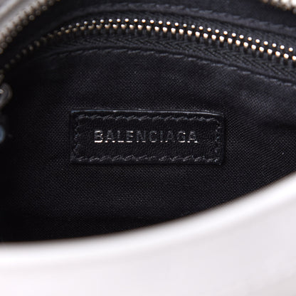 Balenciaga Matte Supple Lambskin Crocodile Embossed Classic Silver Hardware Mini City White 6 of 10
