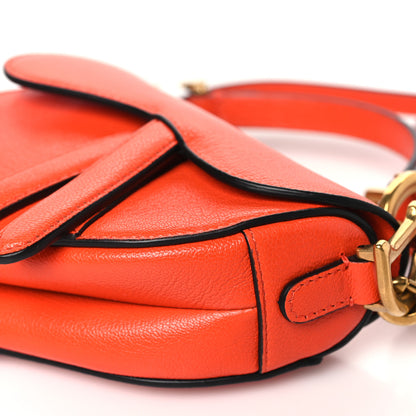 Christian Dior Goatskin Micro Saddle Bag With Strap Bright Orange 10 of 10