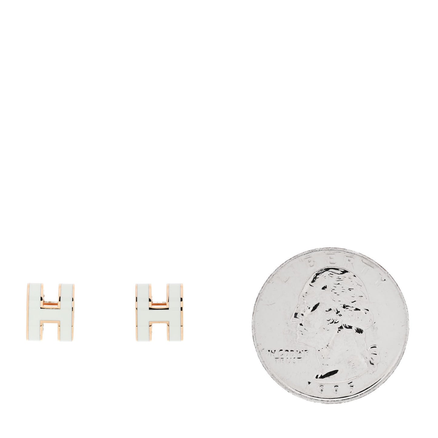 Rose Gold Lacquered Mini Pop H Earrings Vert Fizz