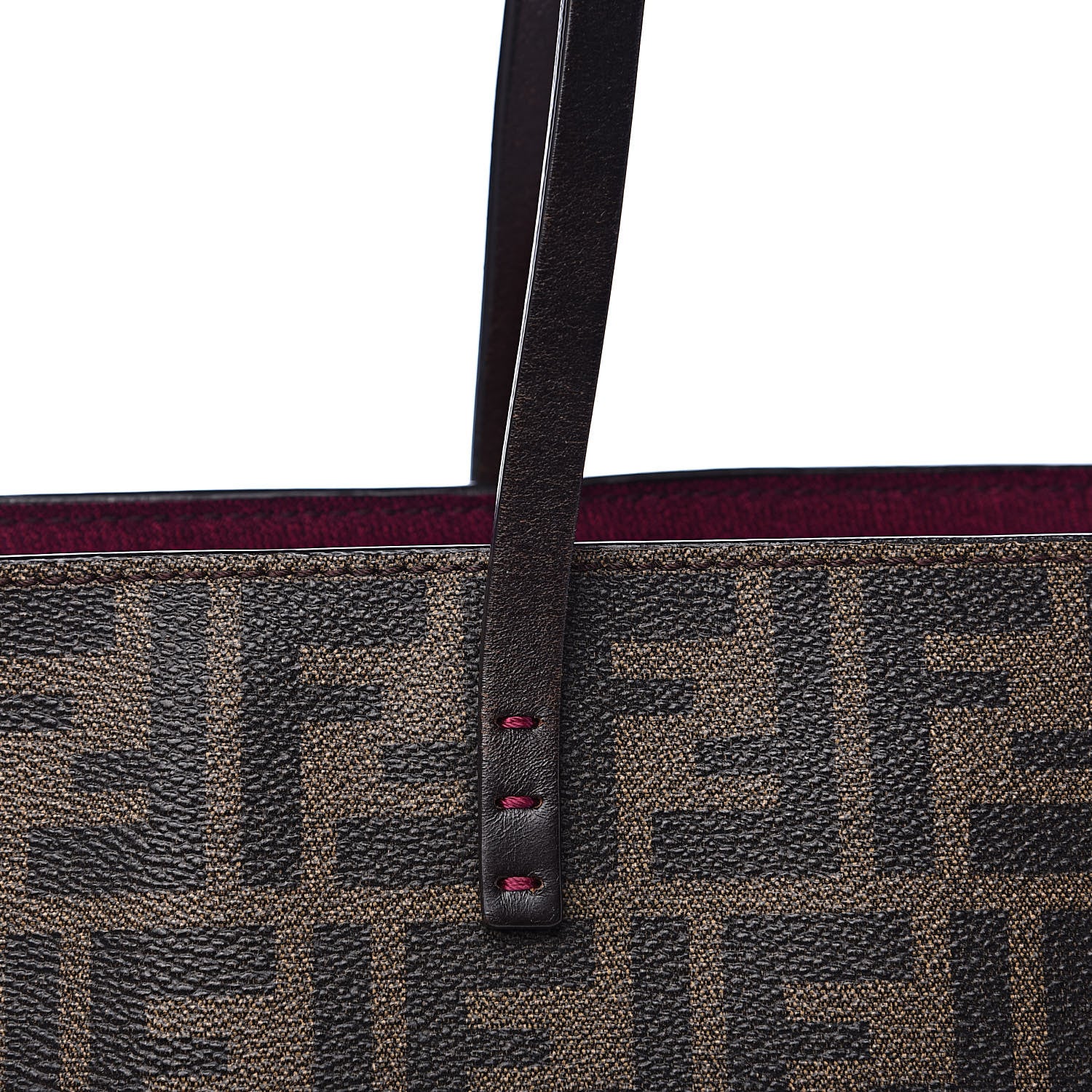 Fendi Zucca Spalmati Medium Roll Tote Tobacco Fuxia 10 of 11