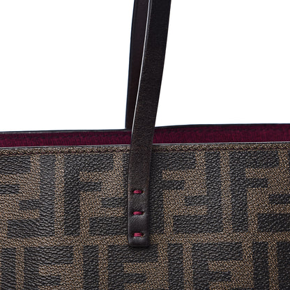 Fendi Zucca Spalmati Medium Roll Tote Tobacco Fuxia 10 of 11