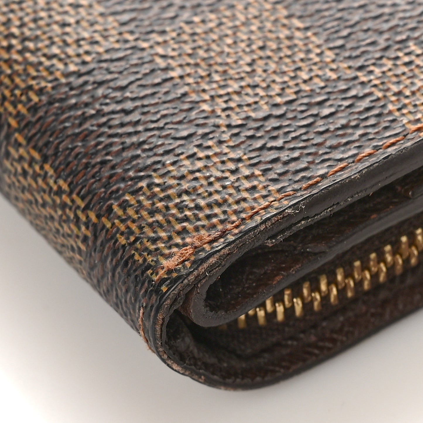 Damier Ebene Zippe Zipped Compact Wallet