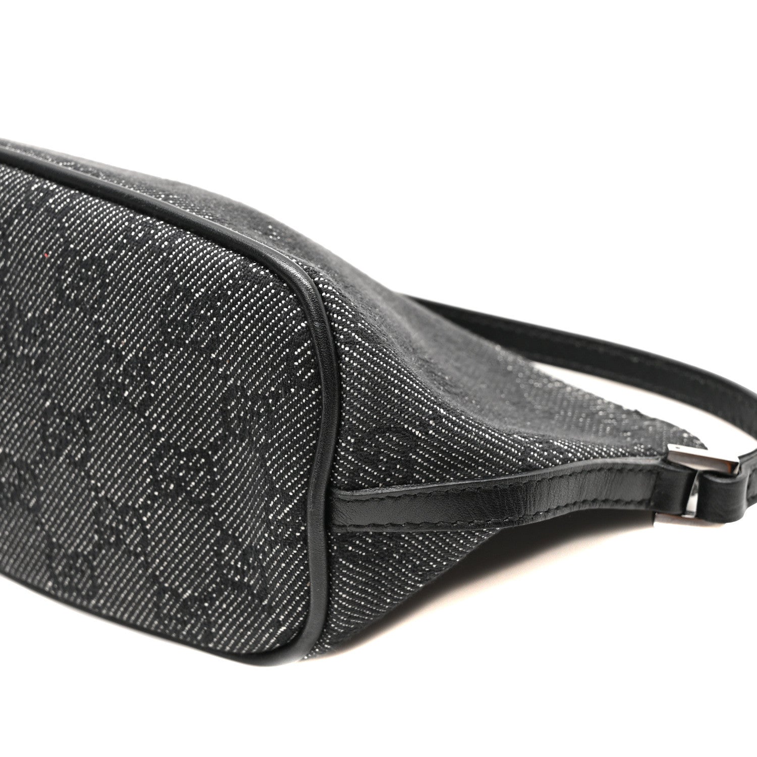 Gucci Denim Monogram Boat Pochette Black 10 of 10