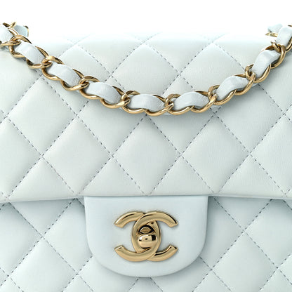 Chanel Lambskin Quilted Mini Rectangular Flap Light Blue 8 of 11