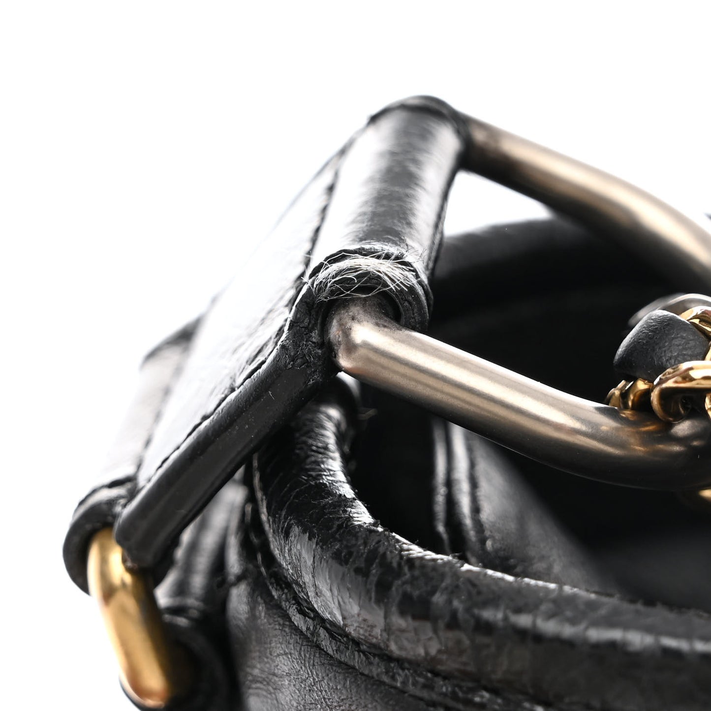 Aged Calfskin Quilted Large Gabrielle Hobo Black
