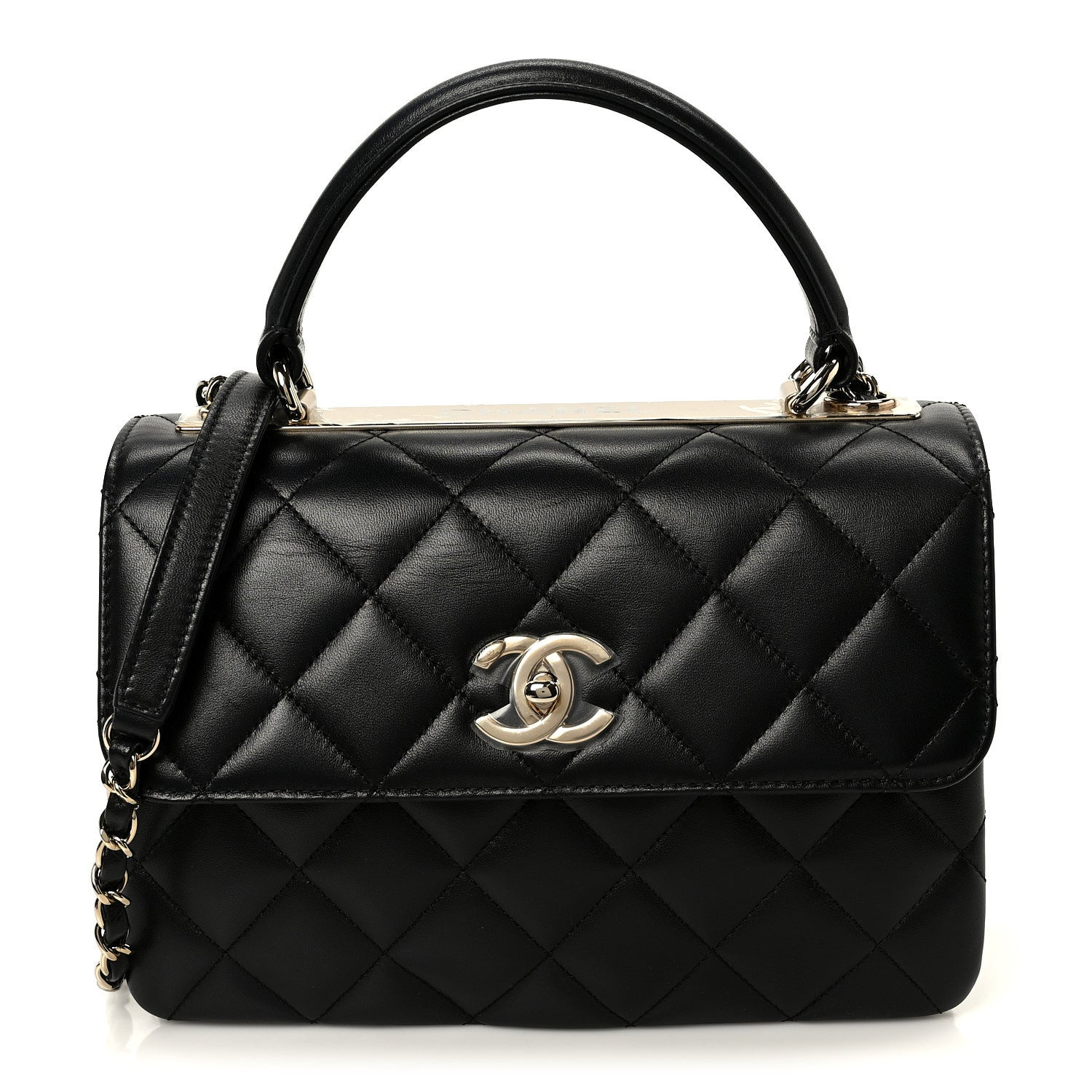Chanel Lambskin Quilted Small Trendy CC Dual Handle Flap Bag Black 1 of 12