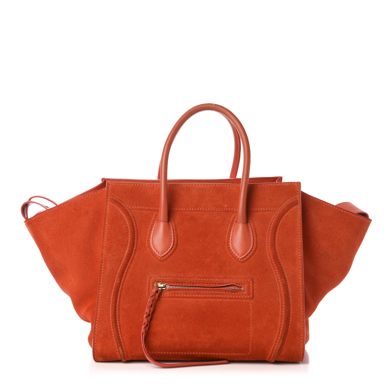 Celine Suede Medium Phantom Luggage Bright Orange 1 of 17
