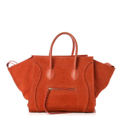 Celine Suede Medium Phantom Luggage Bright Orange 1 of 17
