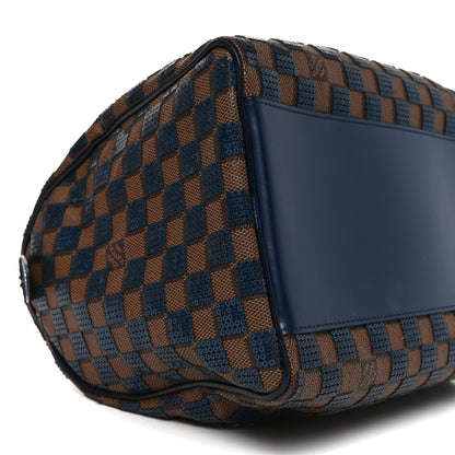 Louis Vuitton Damier Paillettes Speedy 30 Blue 8 of 9