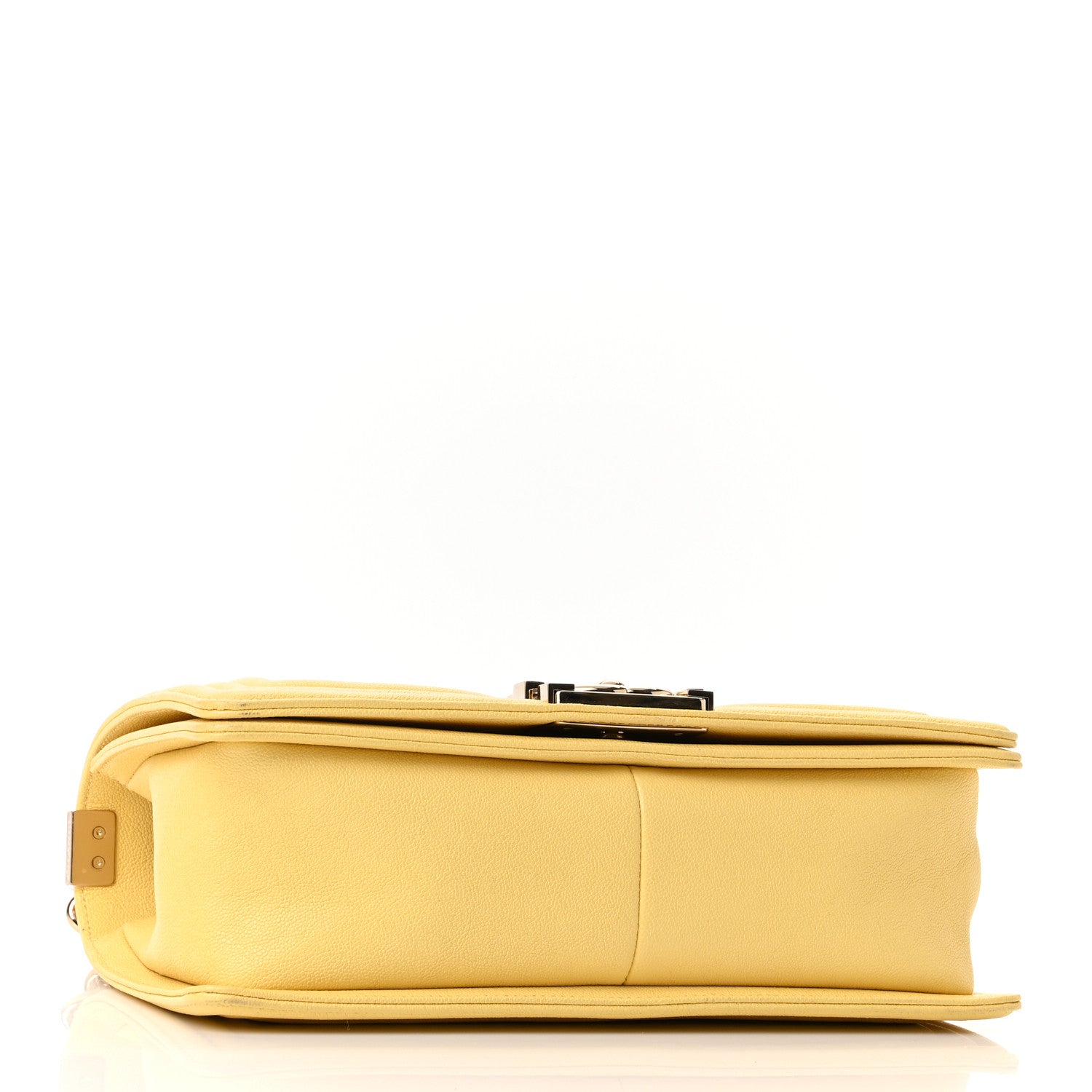 Chanel Caviar Chevron Quilted Medium Boy Flap Yellow 4 of 11