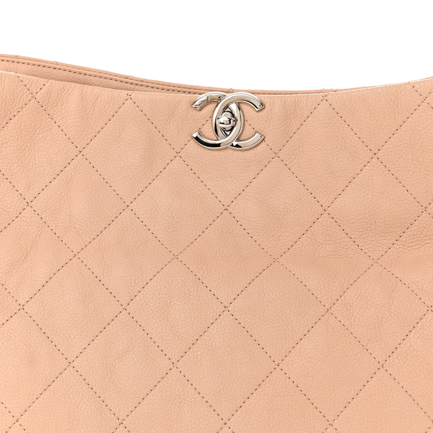 Chanel Grained Calfskin Stitched Medium Braided With Style Hobo Beige 8 of 10