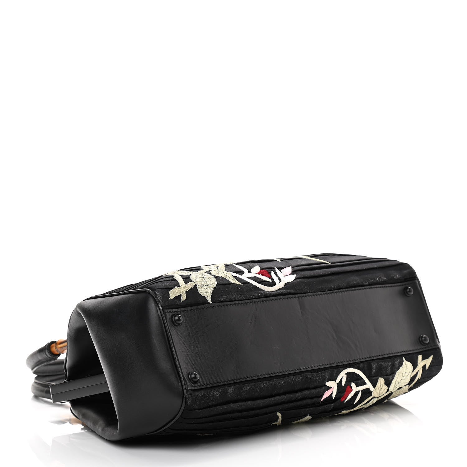 Gucci Silk Embroidered Tom Ford Japanese Flower Bag Black 1074904