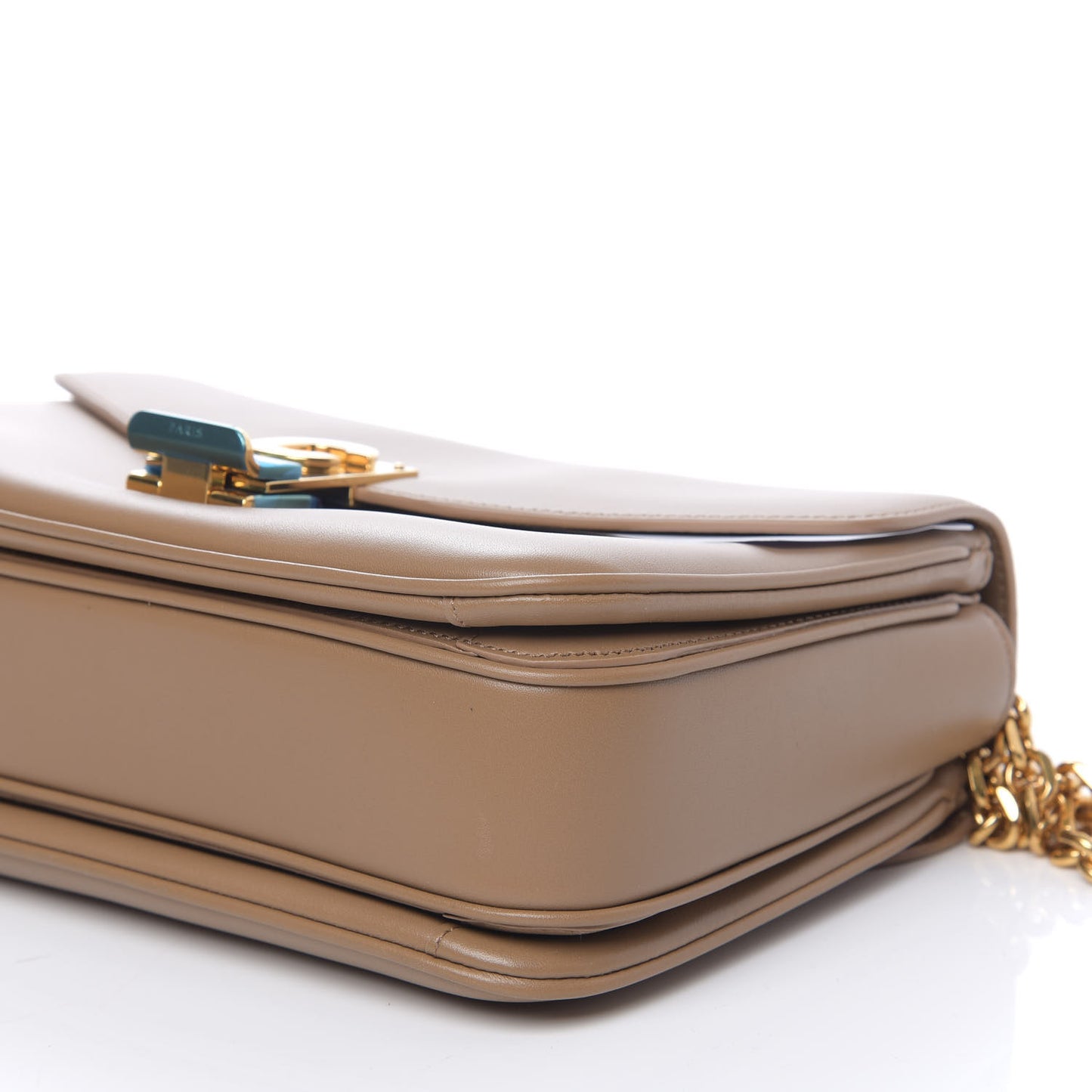 Shiny Calfskin Medium C Bag Light Camel