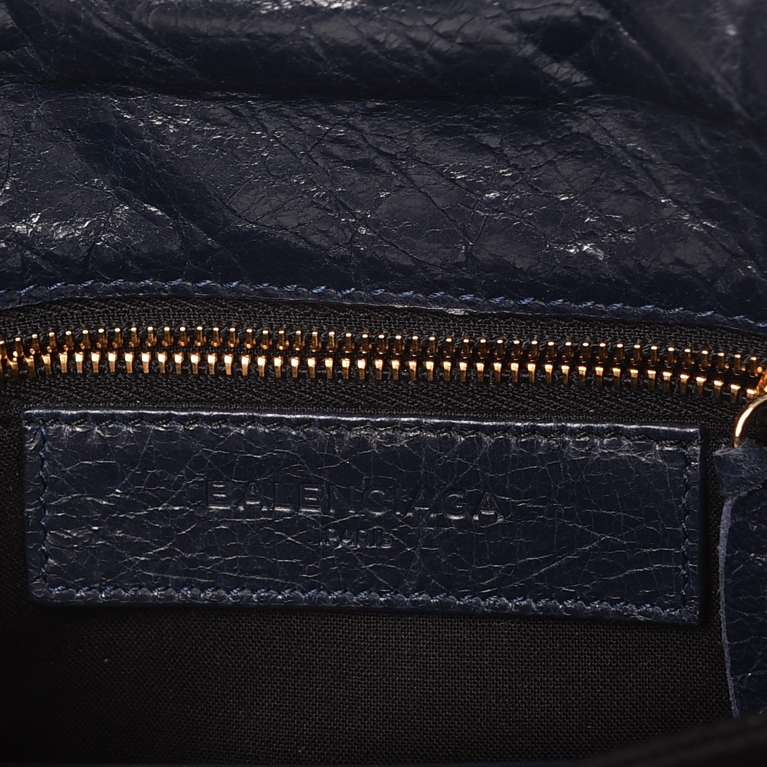 Balenciaga Agneau Classic Gold Hardware Mini Envelope Strap Clutch Bleu Obscur 6 of 7
