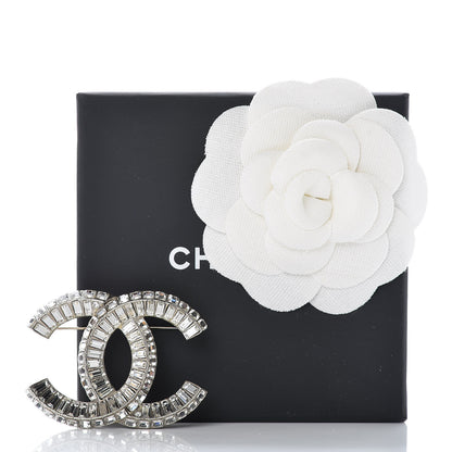 Chanel Baguette Crystal CC Brooch Silver 5 of 5