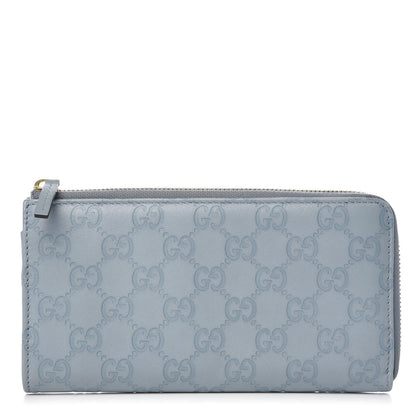 Gucci Guccissima Vitello Tender Donna Long Wallet Light Blue 1 of 8