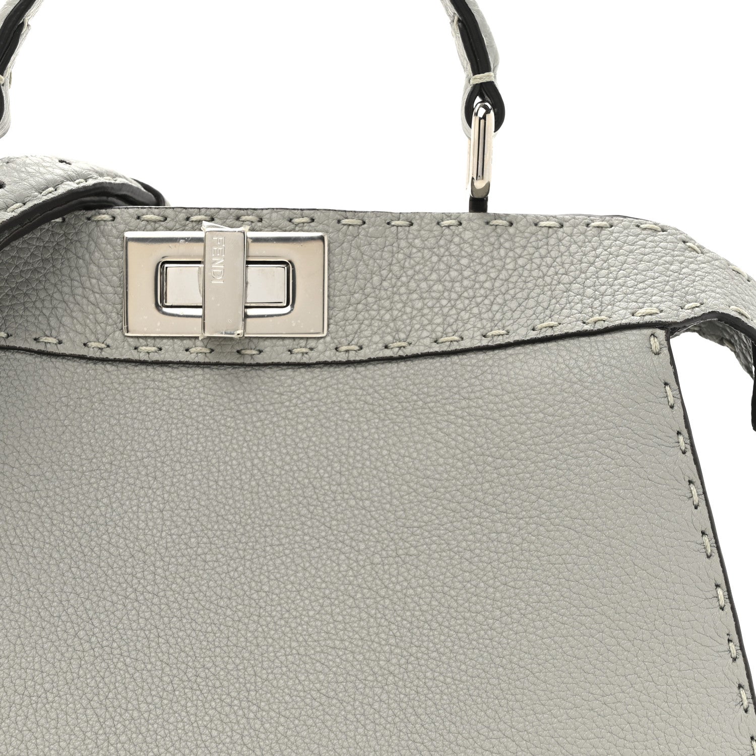 Fendi Cuoio Romano Selleria Bi-Color Small Peekaboo I SEE U Satchel Ghiaccio Asfalto 8 of 11