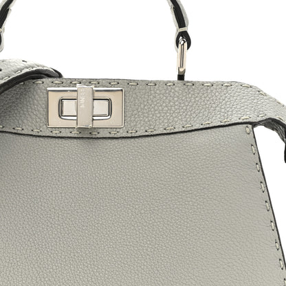 Fendi Cuoio Romano Selleria Bi-Color Small Peekaboo I SEE U Satchel Ghiaccio Asfalto 8 of 11