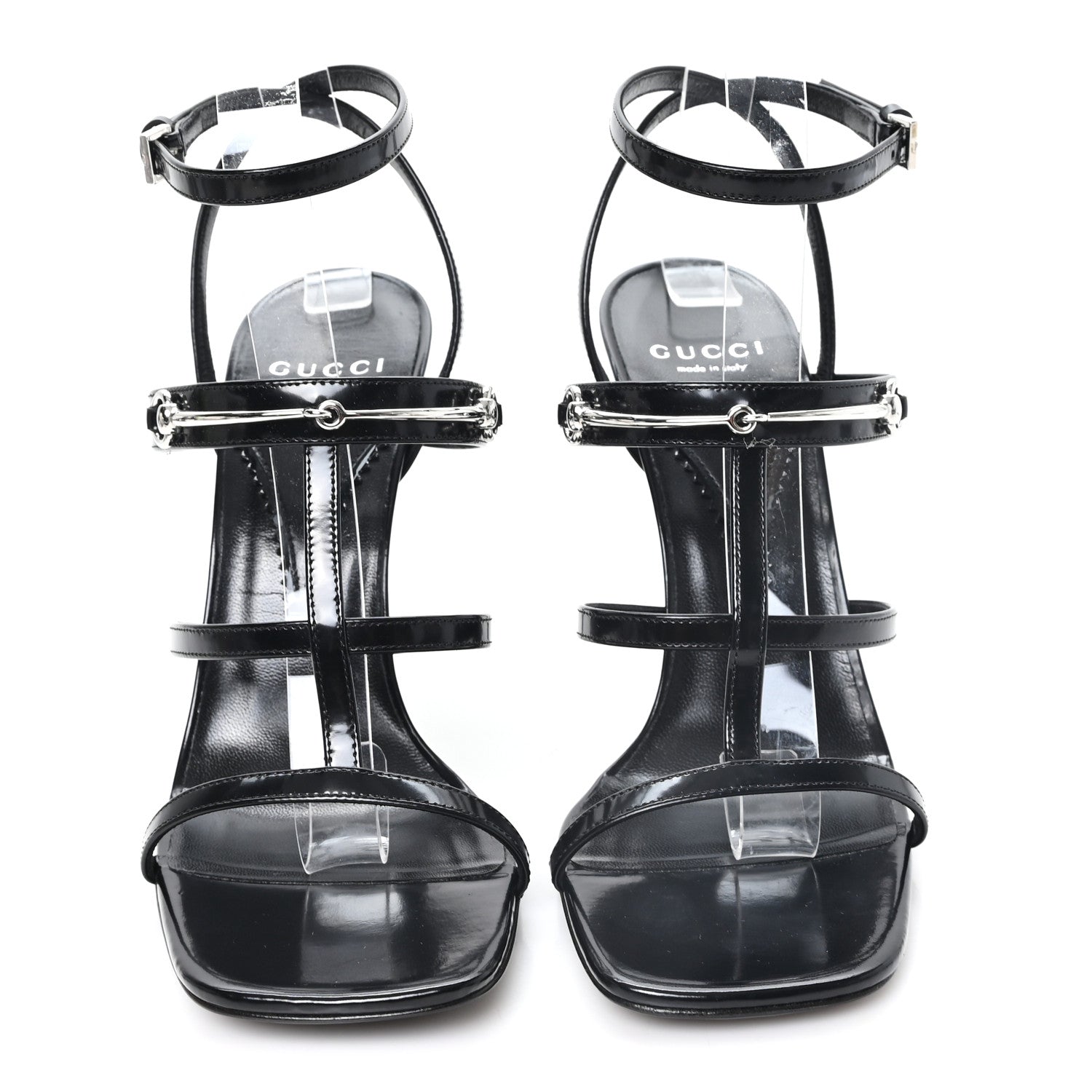 Gucci Nappa Regent Strappy Horsebit Sandals 39 Black 3 of 9