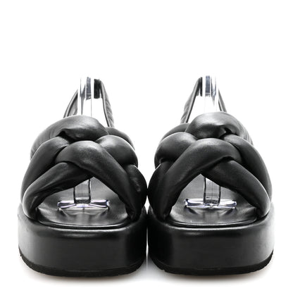 Prada Nappa Padded Blow 20mm Slingback Sandals 37.5 Black 3 of 9