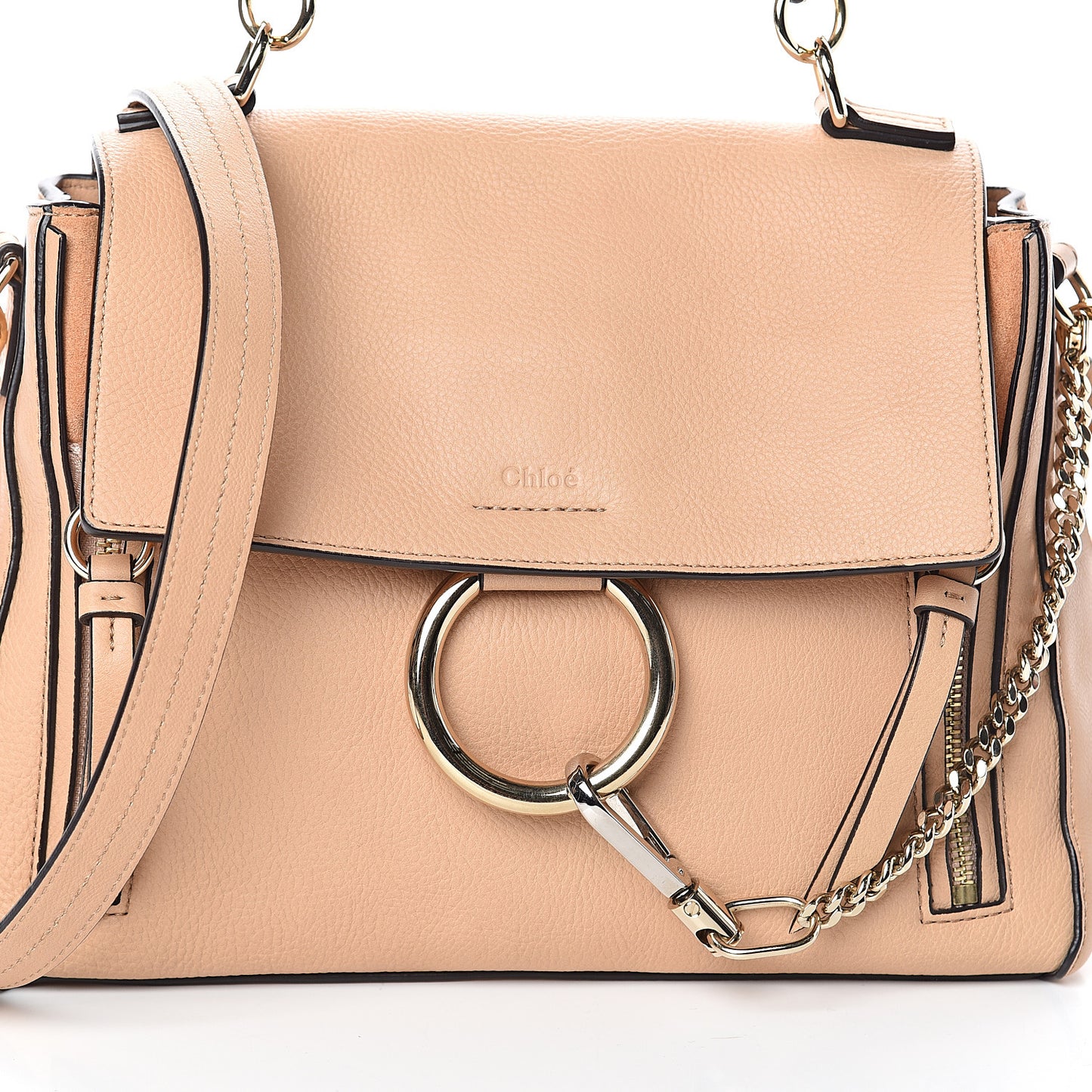 Calfskin Small Faye Day Shoulder Bag Blush Nude