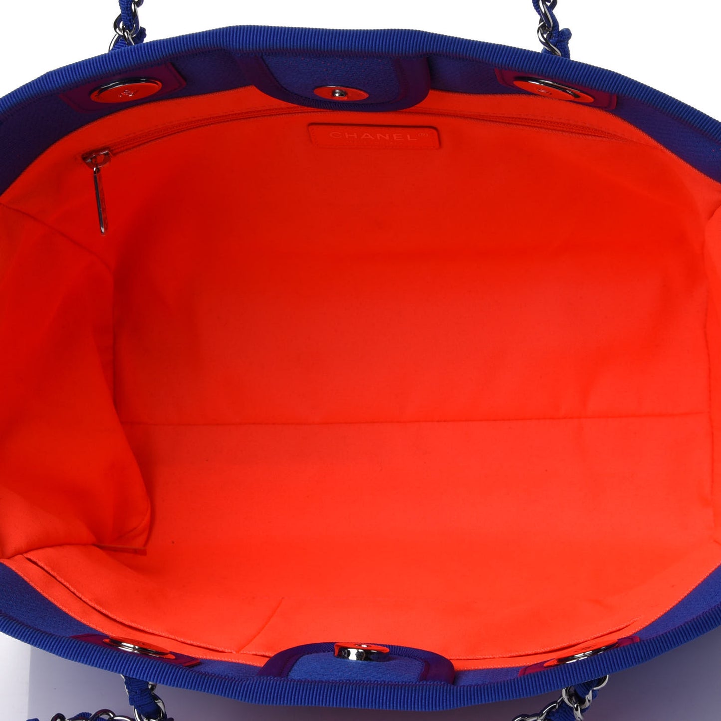 Mixed Fibers Small Deauville Tote Blue Orange