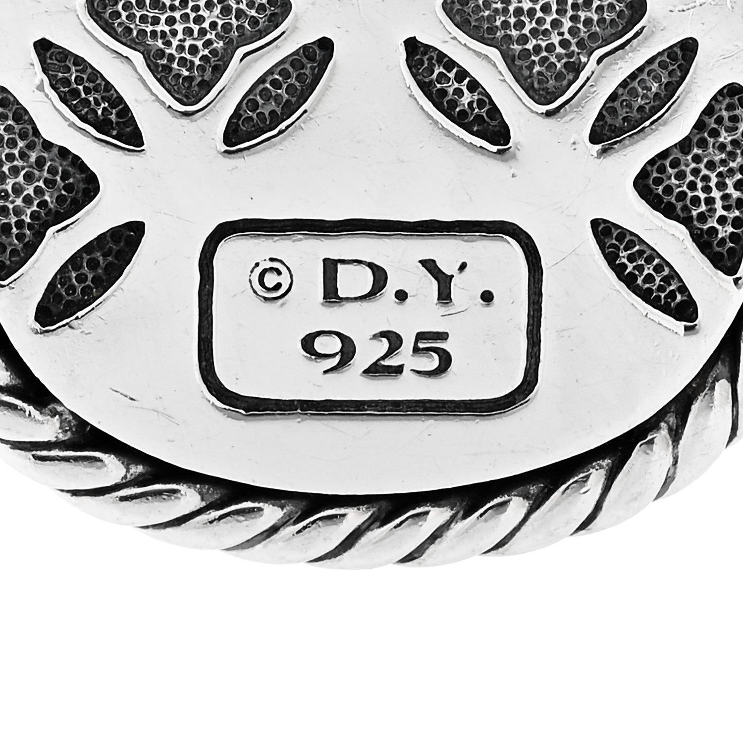 David Yurman Sterling Silver Diamond Black Onyx 22mm Albion Pendant 4 of 4