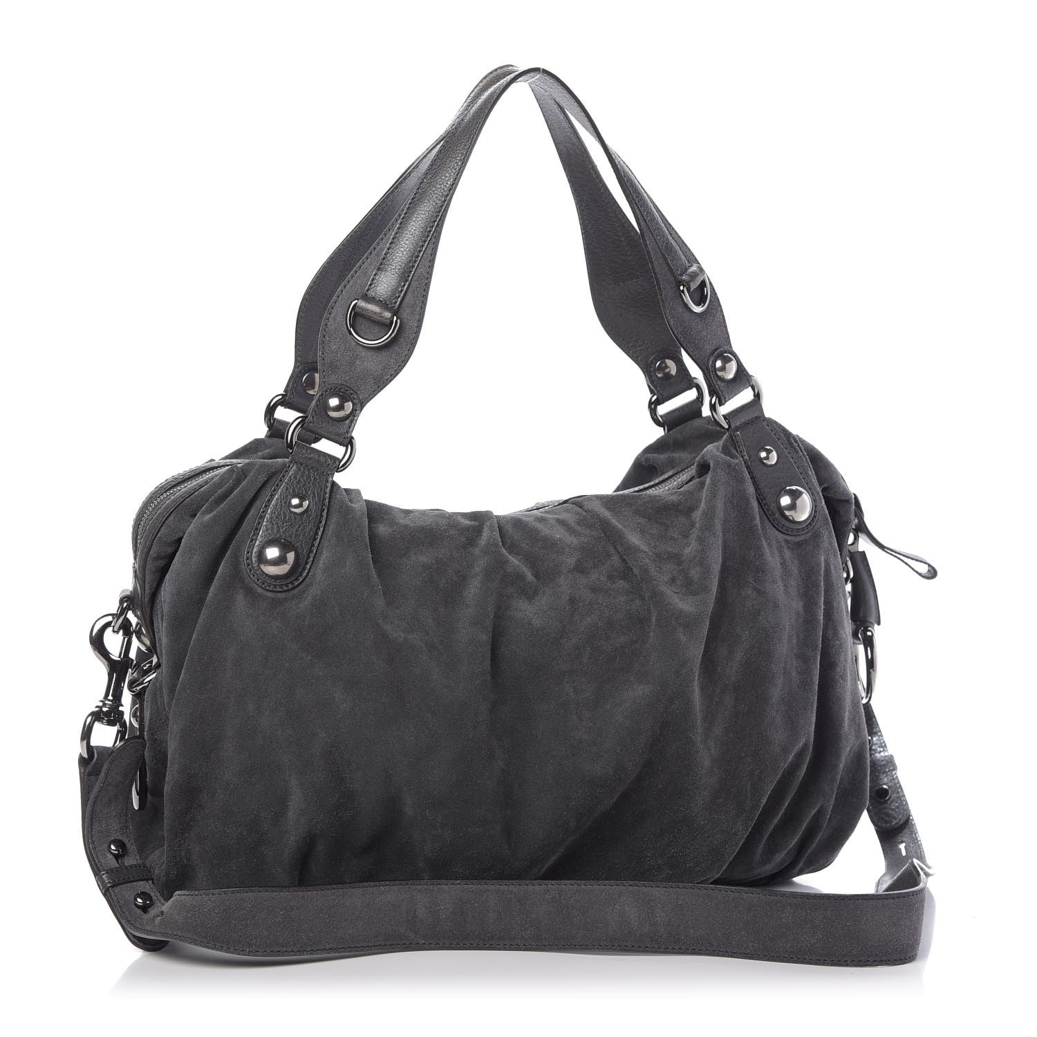 Gucci Suede Icon Bit Large Boston Grey 3 of 9