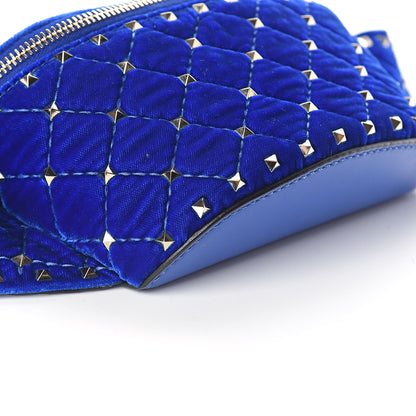 Valentino Garavani Velvet Rockstud Spike Belt Bag 75 Acid Blue 8 of 9