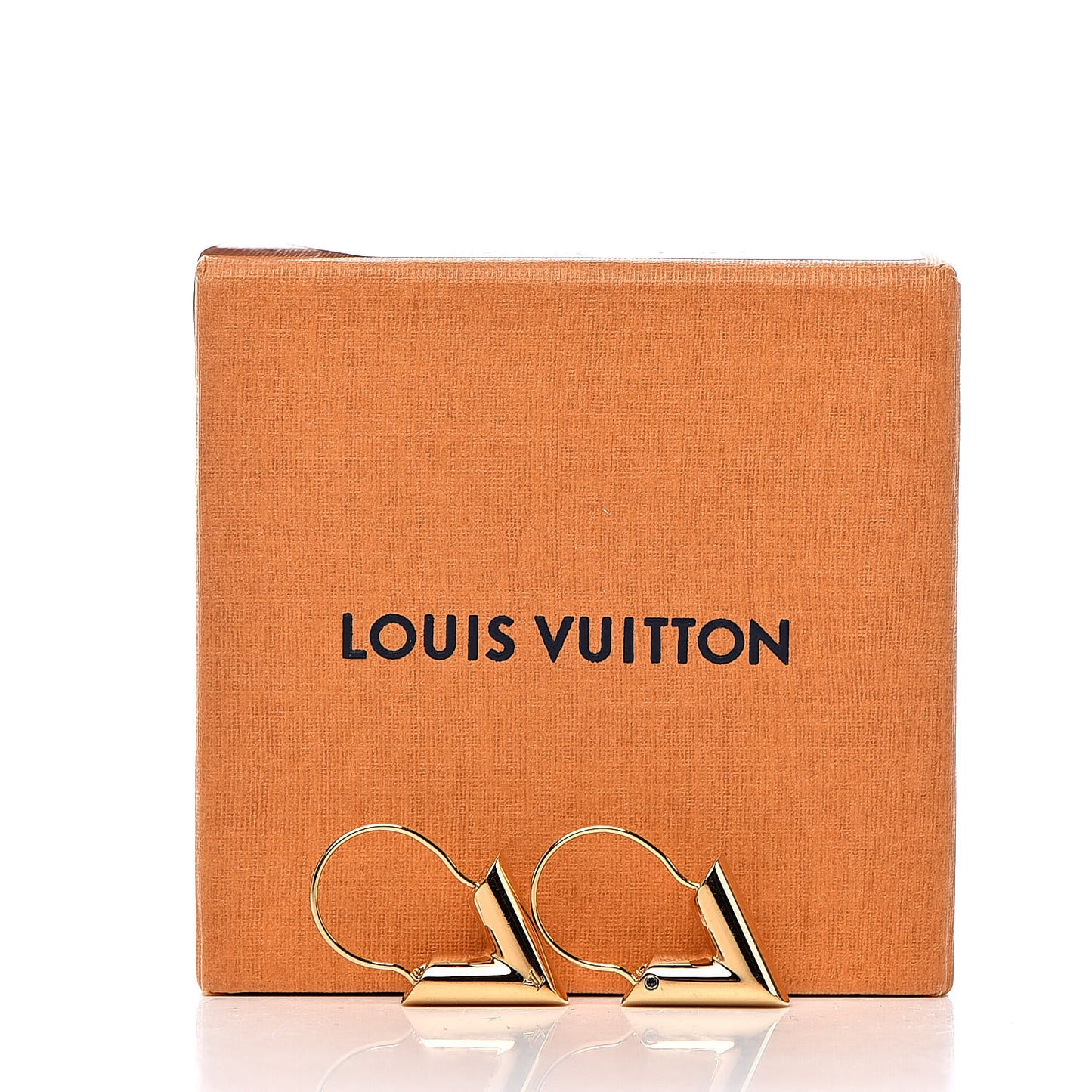 Brass Essential V Hoop Earrings Gold