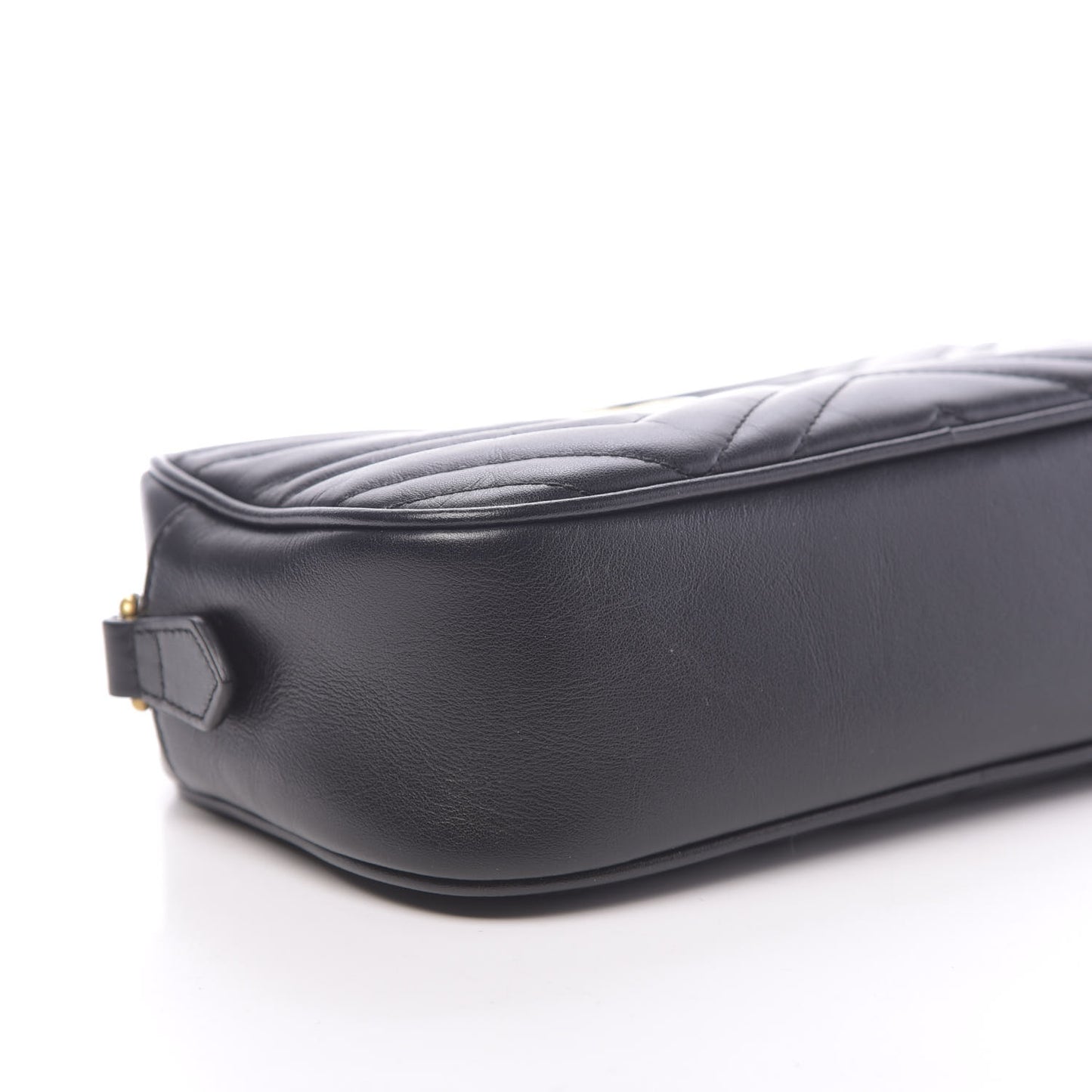 Calfskin Matelasse Small GG Marmont Chain Shoulder Bag Black