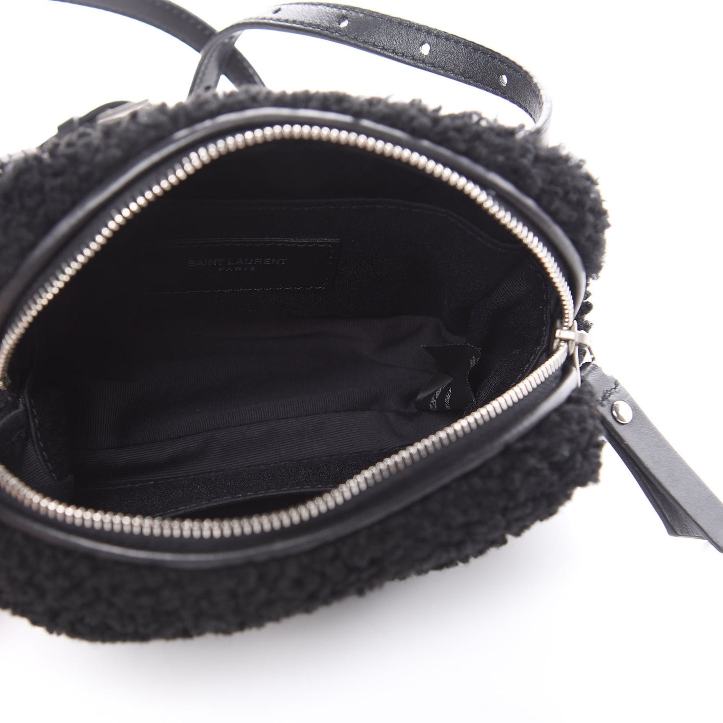 Shearling Monogram Lou Belt Bag Black