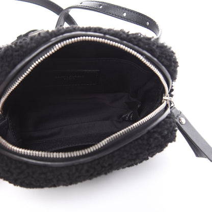 Saint Laurent Shearling Monogram Lou Belt Bag Black 5 of 9