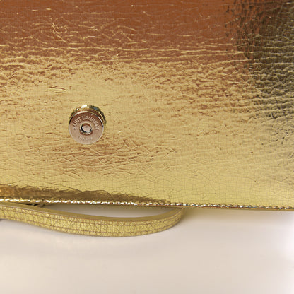 Saint Laurent Metallic Crackled Calfskin Kate Monogram Tassel Chain Wallet Gold 8 of 12