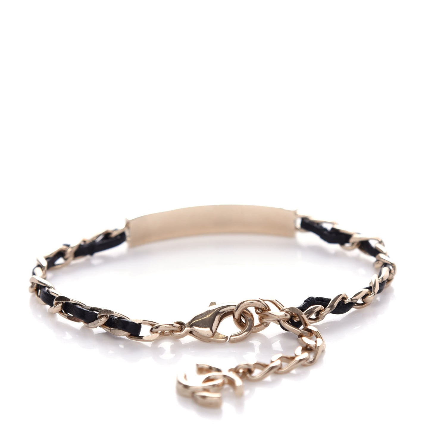 Metal Lambskin Crystal Sergeant Chanel Bracelet Gold
